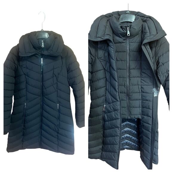 Dkny Bib Puffer Coat Black Sz S NWT - Picture 1 of 8